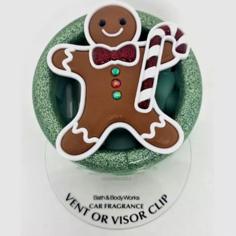 Bath Body Works Scentportable Dual Visor & Vent Clip Gingerbread Man